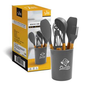 Jogo de Cozinha Silicone 7 peças - Cinza