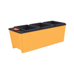 Vaso Plástico Autoirrigável Triplo Amarelo Tramontina