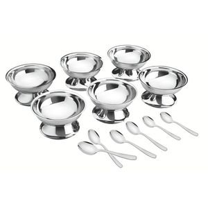 Jogo Aço Inox Para Sorvete 12 Peças Service Tramontina