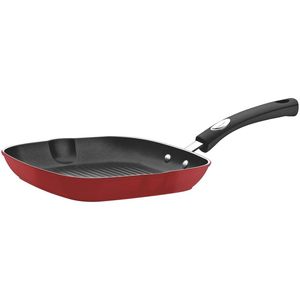 Bistequeira Alum. 24 cm Monaco Indução Vermelho Tramontina