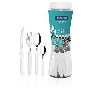 Conjunto Talheres Inox 24 Peças Ipanema Branco Tramontina