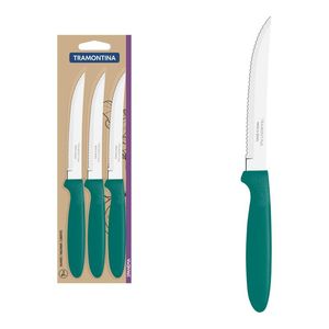 Conj. Facas Churrasco Inox 3 Peças Ipanema Verde