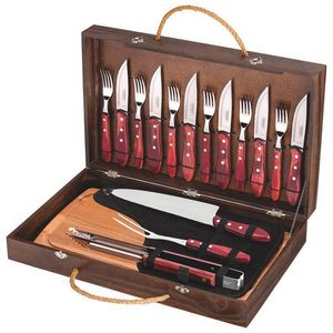 Kit Churrasco Jumbo Polywood Vermelho 17 Pçs Tramontina