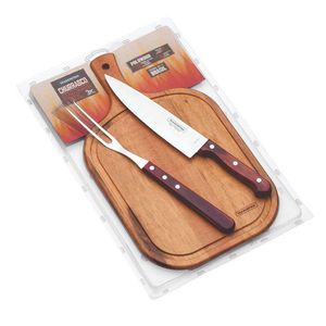 Kit Churrasco Polywood  Vermelho 3 Peças Tramontina