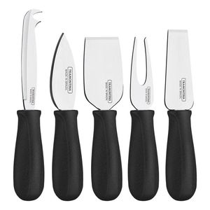 Jogo Para Queijo Inox 5 Peças Harmoniza Preto Tramontina