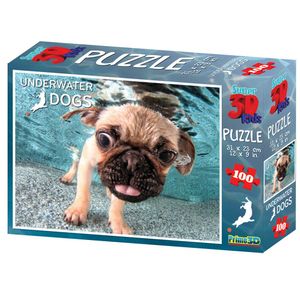 QUEBRA-CABEÇA SUPER 3D MODELO PUG COM 100 PEÇAS - BR1050