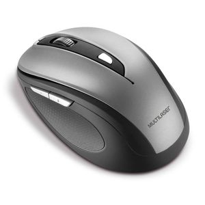 MOUSE SEM FIO 2.4 GHZ COMFORT 6 BOTÕES CINZA E PRETO USB - MO238