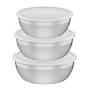 Jogo Aço Inox Potes 3 Peças Tramontina