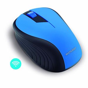 MOUSE SEM FIO 2.4GHZ PRETO E AZUL USB - MO215