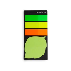 Bloco Adesivo Post-it Folha Verde com Marcadores Maxprint