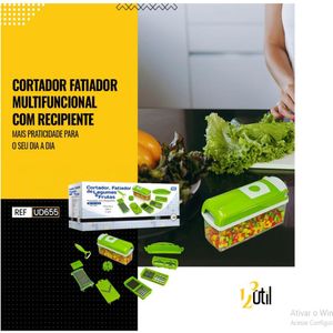 Cortador Fatiador Multifuncional Com Recipiente