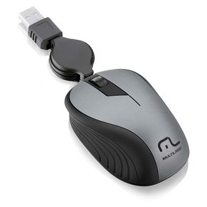 MOUSE RETRATIL EMBORRACHADO CINZA USB - MO232