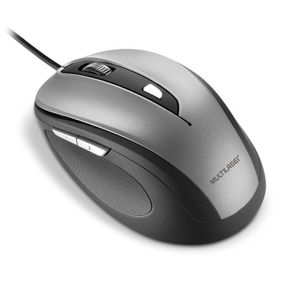 MOUSE COMFORT 6 BOTOES CINZA E PRETO USB - MO242