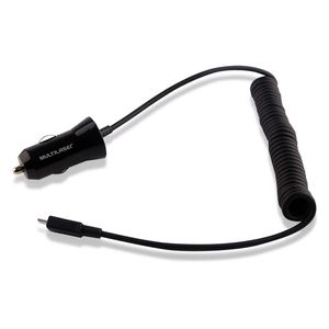 CARREGADOR AUTOMOTIVO 2XUSB 2.1A COM CABO MICRO USB ESPIRAL - CB083