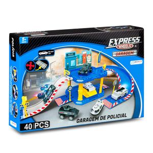 EXPRESS WHEELS GARAGEM POLICIA 40 PECAS - BR1237