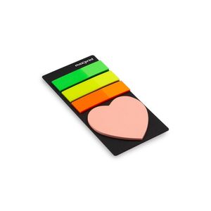 Bloco Adesivo Post-it Coração com Marcadores Maxprint
