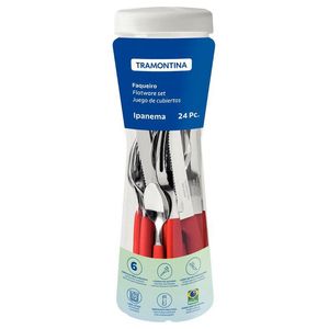 Conj. Talheres Inox 24 Pçs Ipanema Vermelho Tramontina