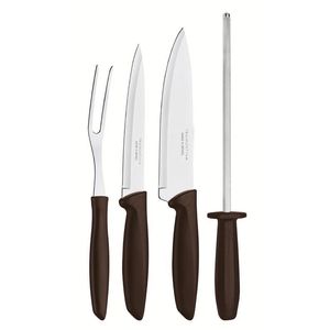 Kit Churrasco Inox 4 Peças Plenus Marrom Tramontina