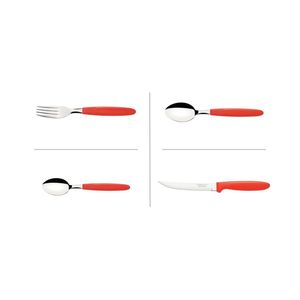 Kit 16 Talheres Ipanema Vermelho Tramontina