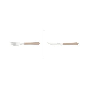 Kit Restaurante 12 Talheres Tramontina 6 Facas + 6 Garfos Cinza