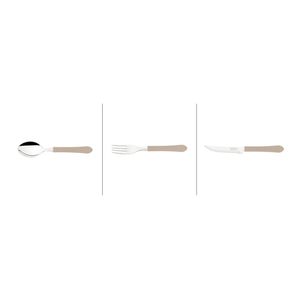 Kit Com 36 Talheres Tramontina Facas + Garfos + Colheres Cinza