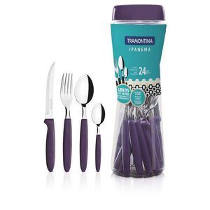 Conjunto Talheres Inox 24 Peças Ipanema Lilás Tramontina
